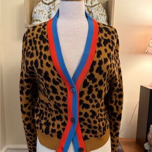Madewell X Kule leopard Cardigan with pockets medium excellent